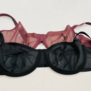 Sheer burgundy Auden bra